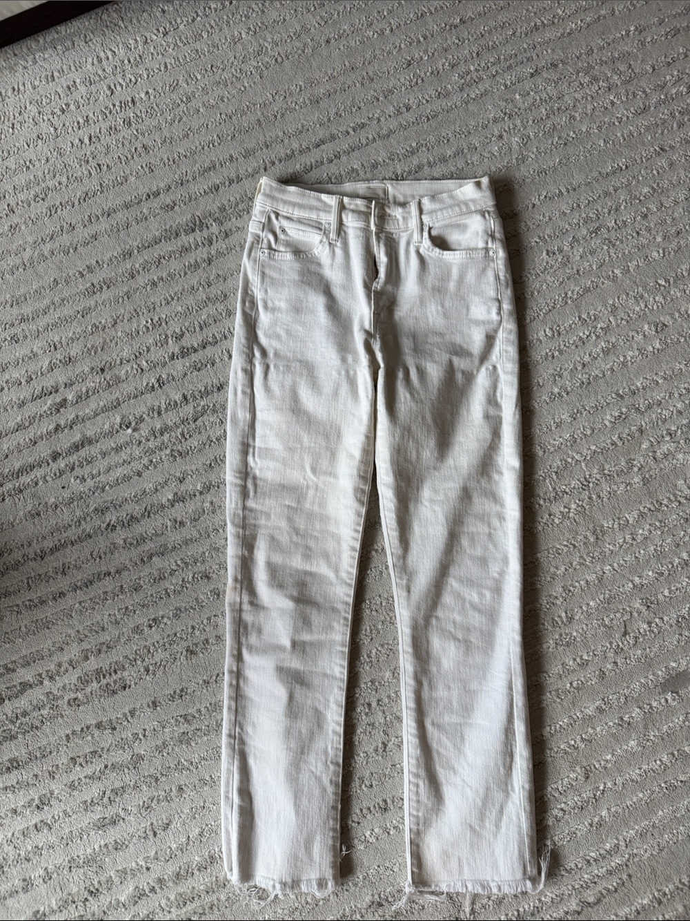 MOTHER Women's White Straight-Leg Jeans